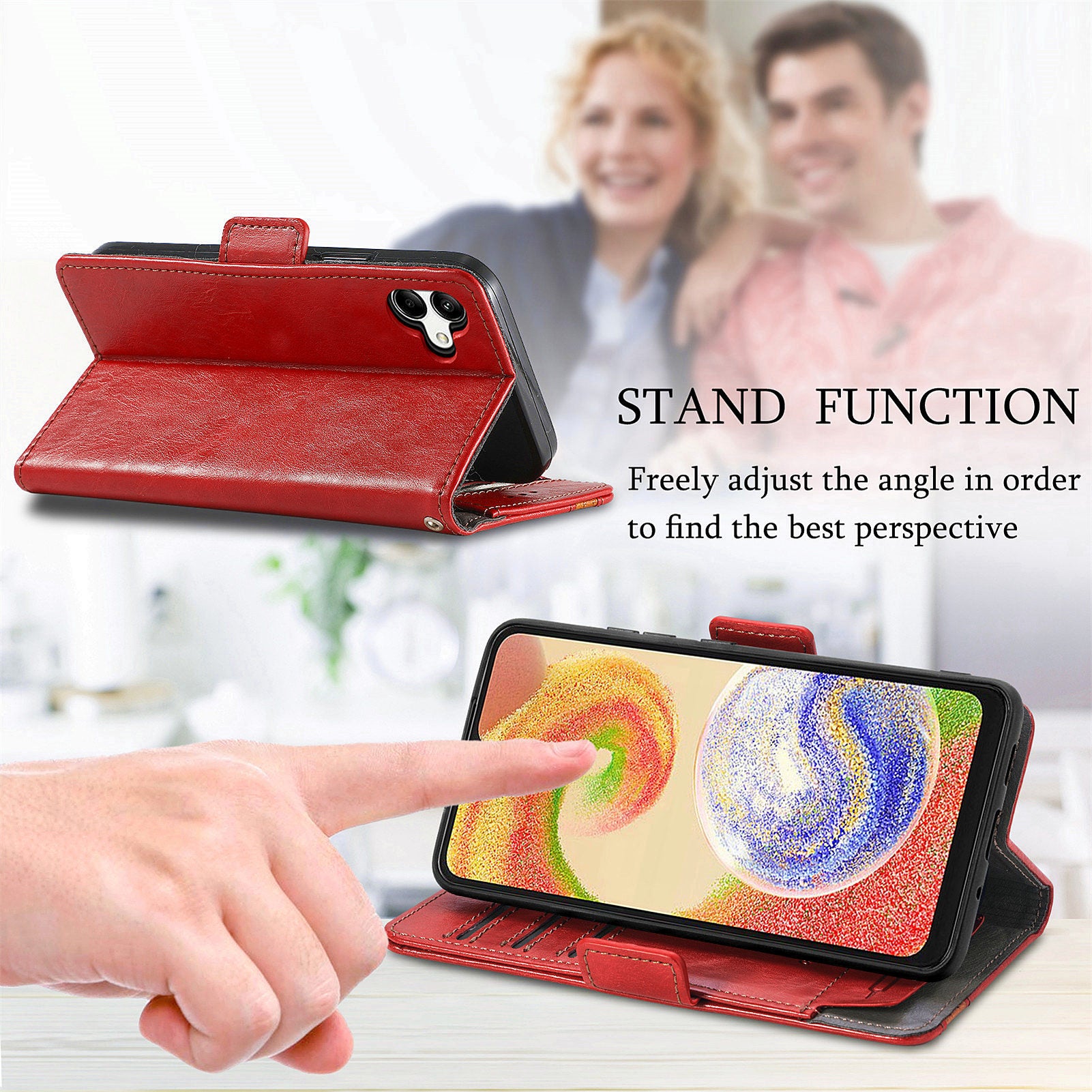 CASENEO 002 Series for Samsung Galaxy A04 4G (164.4 x 76.3 x 9.1 mm) RFID Blocking Wallet Phone Case PU Leather Stand Business Splicing Cover CASENEO 002 Series for Samsung Galaxy A04 4G (164.4 x 76.3 x 9.1 mm) RFID Blocking Wallet Phone Case PU Leather Stand Business Splicing Cover